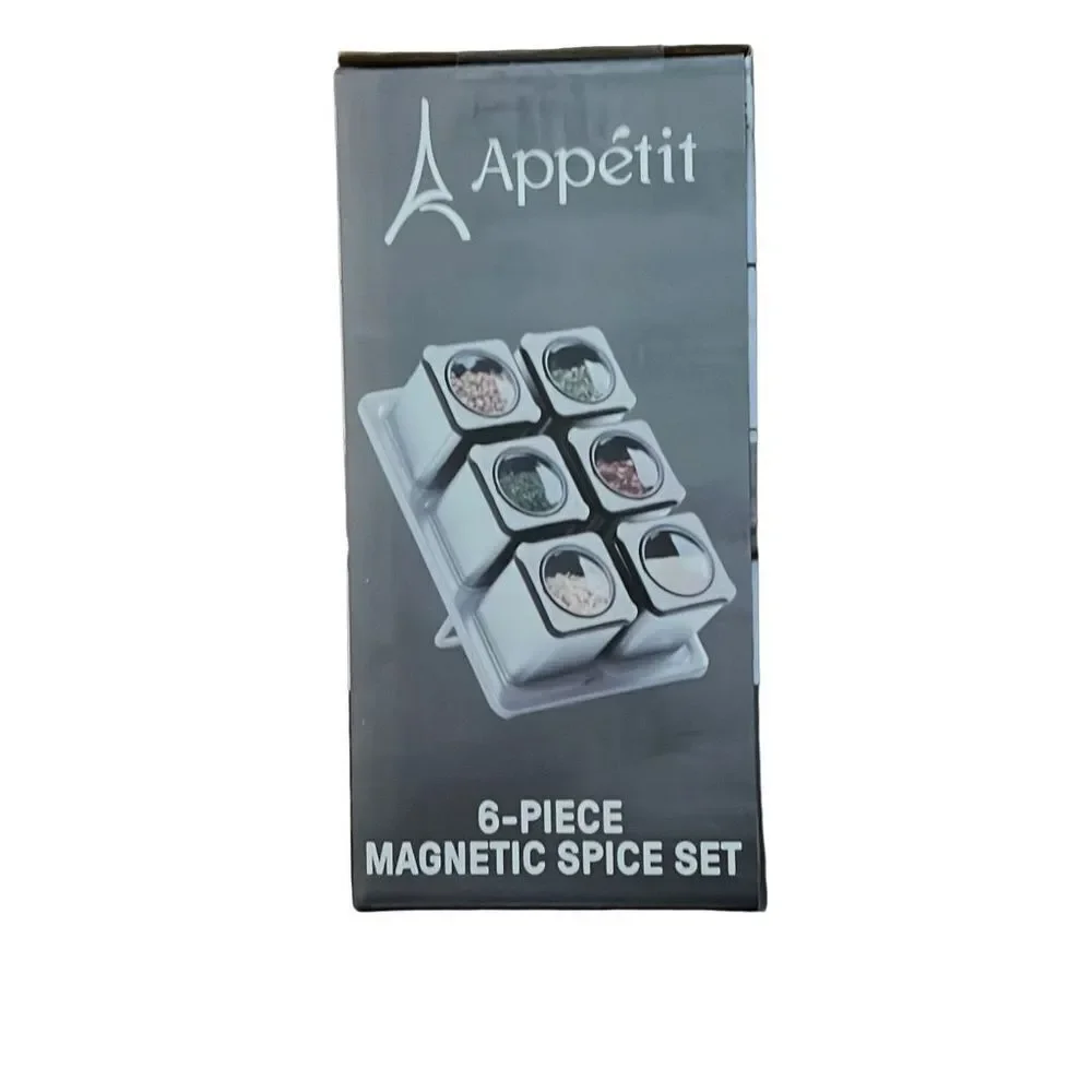 Appetit 6-Piece Magnetic Spice Set New